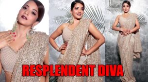 Oh So Hot: Monalisa looks like a resplendent diva in shimmery saree, fans can’t stop crushing