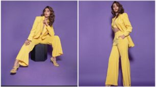 Pooja Hedge’s Yellow Pantsuit Means All Business: Pics Inside