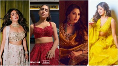 Priyanka Chopra, Sara Ali Khan, Nora Fatehi, and Janhvi Kapoor slay the deep-neck outfit desi fashion on Diwali, see viral pics