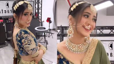 Proud Moment: Shivangi Joshi carries forward Indian tradition in Dubai, slays in her gorgeous deep-neck lehenga and heavy jewellery avatar