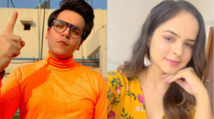 Raj Anadkat looks cute in orange turtle neck t-shirt, Palak Sindhwani says “Wondering who got me smiling like that?”