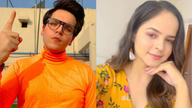 Raj Anadkat looks cute in orange turtle neck t-shirt, Palak Sindhwani says “Wondering who got me smiling like that?”