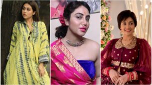 Reem Sameer Sheikh looks ethereal in long yellow kurta, Arshi Khan turns hot in blue off-shoulder blouse and pink saree, Ashi Singh is princess in ruffle ethnic gown