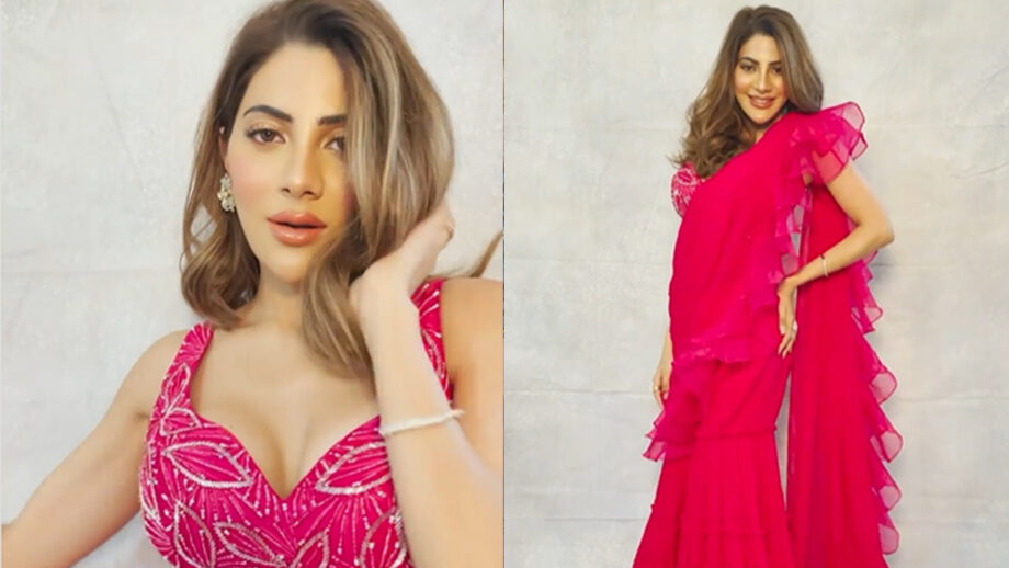 Bigg Boss babe Nikki Tamboli sets the oomph game on fire with her deep-neck Diwali look, fans sweat 496935