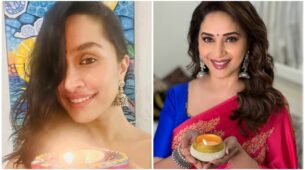 Shraddha Kapoor and Madhuri Dixit are here to melt our hearts with their gorgeous, ravishing ‘Diwali diya’ pose, fans in awe