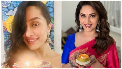 Shraddha Kapoor and Madhuri Dixit are here to melt our hearts with their gorgeous, ravishing ‘Diwali diya’ pose, fans in awe