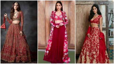 Shraddha Kapoor, Sara Ali Khan and Katrina Kaif will charm you with their floral red lehenga styles, check out