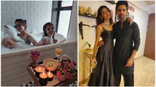 Sriti Jha caught on camera chilling in her bathtub with a special person, shares decked-up photo with Arjit Taneja