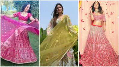 Surbhi Jyoti, Mouni Roy and Hina Khan are dazzling hot babes in desi ethnic lehenga style, get some style hacks ASAP