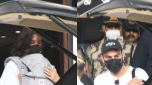Viral Alert: Virat Kohli and Anushka Sharma arrive in Mumbai with daughter Vamika, see footage