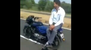 Wait! What? A Viral Video Of A Man Riding Driverless Motorcycle That Will Shake Your World, Watch ASAP