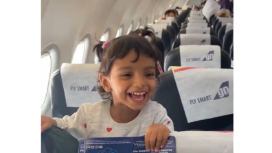 Watch: A Video Of A Little Girl Got Super Excited After Seeing Her Pilot Father On The Same Flight, Her Reaction Has Won Millions Of Hearts