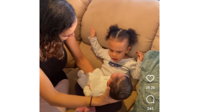 Watch : A Video Of Sister’s Reaction To Her Newborn Brother Is Hilariously Unexpected, Her Funny Reaction Has Gone Viral On Social Media