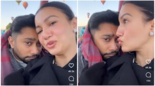 Watch Now: Gauahar Khan gives a romantic kiss to hubby Zaid Darbar in public, see viral footage