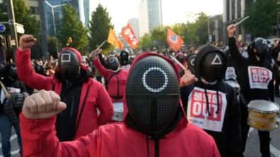 Watch: Viral Video Of South Korean Workers Dress Up As ‘Squid Game’ Characters To Protest For Their Rights Has Left Netizens Amazed!