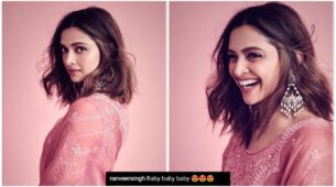 What A Diva: Deepika Padukone melts hearts with her gorgeous smile in her pink ethnic outfit, Ranveer Singh says, ‘baby baby baby’