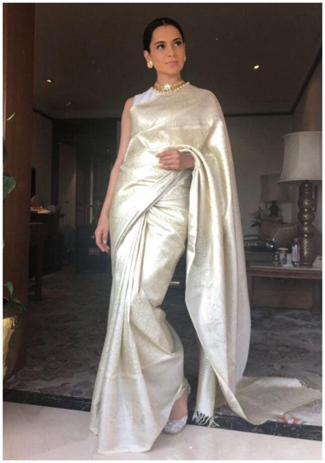 When Bollywood Beauties Looked Right Out Of A Dream In Brightening Silver Sarees; From Tara Sutaria To Madhuri Dixit - 1