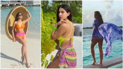 Which Of The 3 Colourful Swimwear From Sara Ali Khan’s Recent Maldives Trip Do You Like The Most? Rate Here