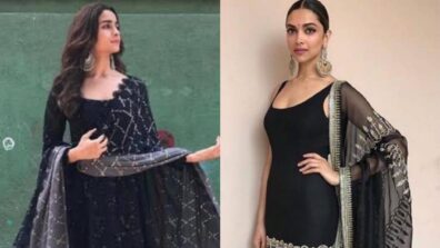 Black For The Win! Alia Bhatt’s Anarkali Kurta Or Deepika Padukone’s Straight Kurta: Which Desi Black Outfit Would You Like To Pick?