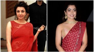 Rashmika Mandanna Vs Kajal Aggarwal: Hot Naris In Beautiful Red Sarees