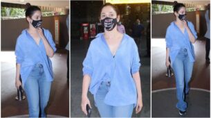 Tamannaah Bhatia Was Spotted For A Dinner Night Wearing Blue Casual Shirt And Blue Jeans, See Here