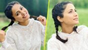 Need a ponytail upgrade? Try this semi-braided hairstyle of Hina Khan to look sassy