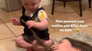 A Funny Video Of A Baby Girl Realising That She Has No Hair Will Leave You In Splits