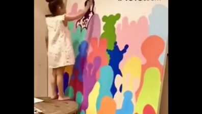 A Video Of A 5-Year-Old Girl Is Going Viral, Where She Can Be Seen Painting On A Huge Canvas, Her Skills Leave People Amazed