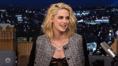 Ace Your First Date Night Look With Kristen Stewart’s Black Crop Top With Chanel Trousers And Sparkly Silver Chanel Blazer: See Pics