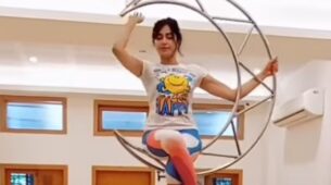 OOPS: Adah Sharma Falls Down During A Balancing Act: Says, ‘This Is Actual Footage Of Me Falling In Love’