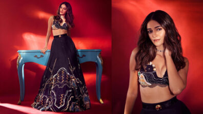 Ananya Panday looks super hot in deep-neck black blouse and lehenga, rumoured boyfriend Ishaan Khatter calls her ‘beautiful’