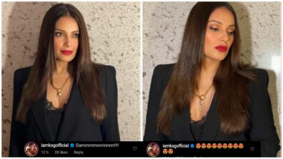 Bengali Bombshell: Bipasha Basu rolls back the clock as she looks super sensuous in black deep-neck blazer, hubby Karan Singh Grover stunned