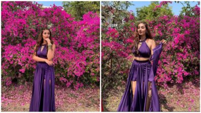 Dhvani Bhanushali Dresses Classily For Hot Days In A Purple Cut-Out Outfit