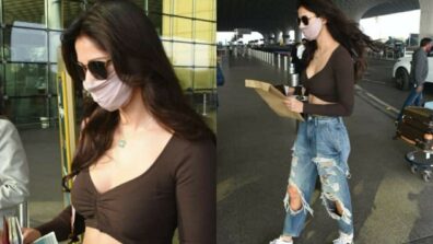 Disha Patani snapped at the airport slaying in brown top and ribbed jeans