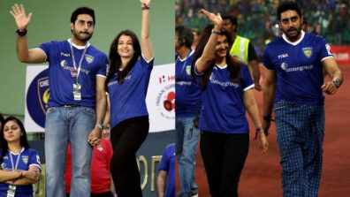 Fans Left In Awe As Aishwarya Rai Holds Abhishek Bachchan’s Hand While Watching Football: See Here