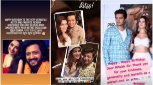 Friendship Goals: Madhuri Dixit, Kriti Sanon and Tara Sutaria shower love on Riteish Deshmukh on his special day