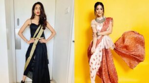 Fusion Saree Look: Hina Khan Vs Erica Fernandes: Who Rocked The Pant Saree Better?
