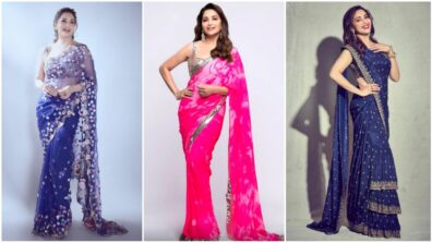 Gear Up For The Festive Season In These Trendy Saree Styles Of Madhuri Dixit To Look Splendid