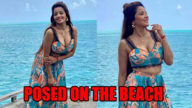 Hay Garmi! Monalisa Posed On The Beach In A Deep Neck Line Dress, Fans Said Ufff…