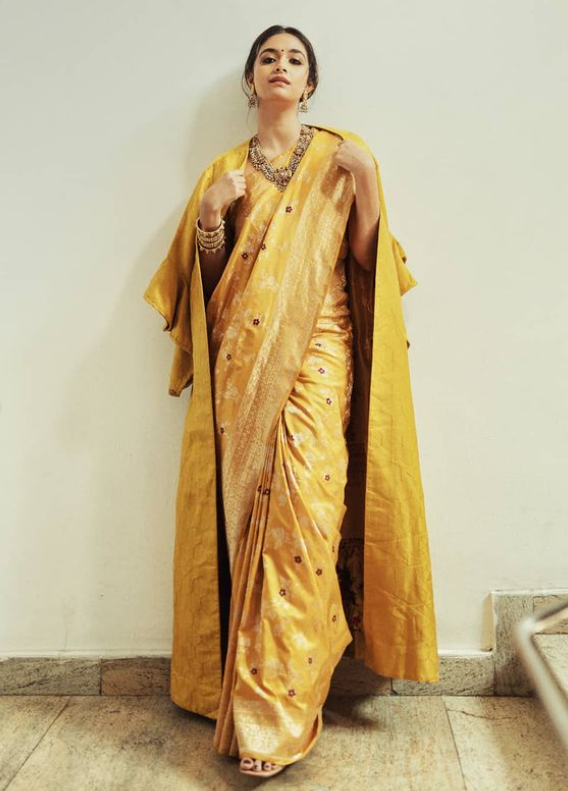 In Pics: Keerthy Suresh Goes Vintage In Yellow Saree: Fans Left Stunned - 4