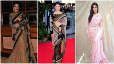 Jacqueline Fernandez, Aishwarya Rai and Katrina Kaif look high-spirited in full sleeve Sabyasachi nine-yard