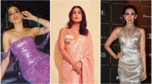 Janhvi Kapoor To Karisma Kapoor: Divas In Pastel Glittery Outfits