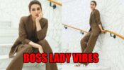 Kriti Sanon gives boss lady vibes in her brown pantsuit, fans lovestruck