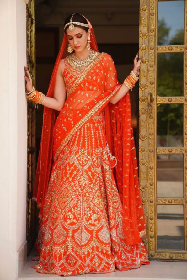 Kriti Sanon Is All Beauty Bride Goal As She Aces In Seema Gujral’s Orange Lehenga - 2