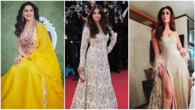 Madhuri Dixit, Aishwarya Rai and Kareena Kapoor flaunt their effortless elegance in Abu Jani & Sandeep Khosla outfits, see pics