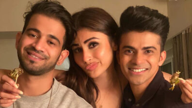 Mouni Roy caught on camera posing with two handsome boys, Arjun Bijlani reacts