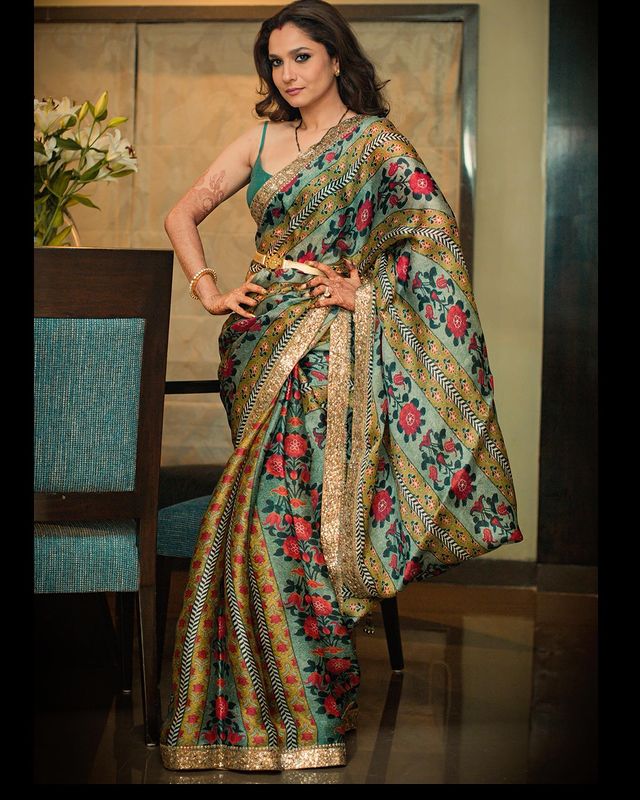 Ankita Lokhande’s Sartorial Looks In Sarees: See Pics - 5