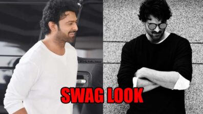 Oozing Swag in White t-shirt vs Stunning in the black full-sleeved t-shirt: Which swag look of Prabhas appeals you the most?