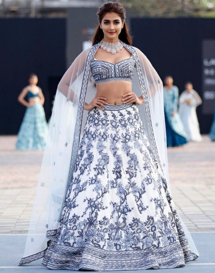 Pooja Hegde Appears Lovely And Elusive In A Glittery Varun Chakkilam Lehenga At Lakme Fashion Week 2021 - 0