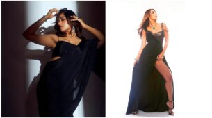 Queens In Black: Rashmika Mandanna turns sassy bold in saree, Malaika Arora steals it in high-thigh slit gown